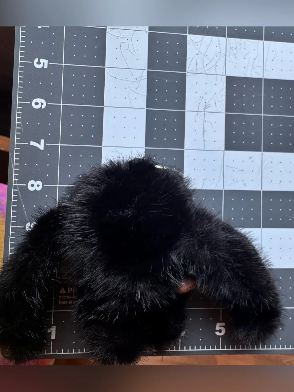 NIP Black Fluffy Bunny Keychain Bag Charm Faux Fur Lop Ear
